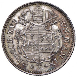 Roma - Gregorio XVI (1831-1846) 10 Baiocchi 1839 an. IX - D/ GREGOR XVI - PON M AN IX, stemma a targ...