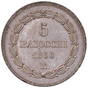 Roma - Pio IX (1846-1870) 5 Baiocchi 1850 an. IV - D/ PIVS IX PONT MAXIMVS ANN IV, stemma a targa fr...