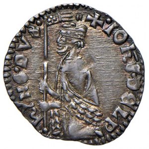 Venezia - Giovanni Dolfin (1356-1361) Soldino - D/ IOhS DELP - hYNO DVX, il Doge inginocchiato a sin...