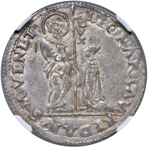 Venezia - Leonardo Loredan (1501-1521) Mocenigo o Lira - D/ LEONAR LAVREDAN S M VENET, S. Marco nimb...