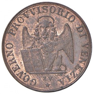Venezia - Governo Provvisorio (1848-1849) 5 Centesimi 1849 - D/ GOVERNO PROVVISORIO DI VENEZIA, leon...