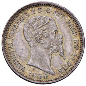 Vittorio Emanuele II (1849-1861) 50 Centesimi 1860 Milano - MIR 1060j Gig. 87 Ag NC 2,50 g