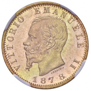Vittorio Emanuele II (1861-1878) 20 Lire 1878 Roma - MIR 1078v Gig. 25 Au • Fondi speculari. In slab...