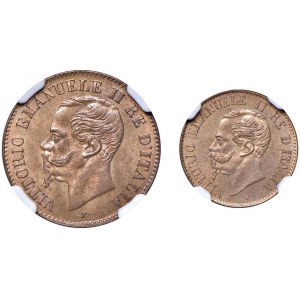 Vittorio Emanuele II (1861-1878) 2 Centesimi 1861 M, Centesimo 1861 M - MIR 1094a,1095a Gig. 107,112...