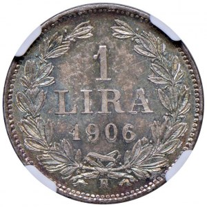 San Marino - Old Coinage (1864-1938) Lira 1906 - Gig. 28 Ag - TOP POP, best specimen cer...