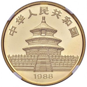 China - People's Republic (since 1949) 50 Yuan 1988P - KM 186 Au (999/1000) 15.5 g - In slab NGC PF 6...