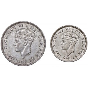 Cipro - Georgivs VI (1937-1952) 9 Piastre e 4 1/2 Piastre 1938 - KM 25, 24 Ag • Insieme di 2 monete....