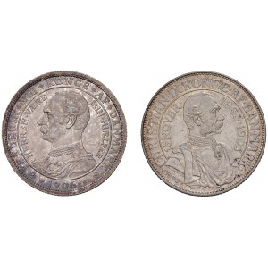 Danimarca - Christian IX (1863-1906) e Frederik VIII (1906-1912) 2 Kroner 1903, 1906 - KM 802, 803 A...