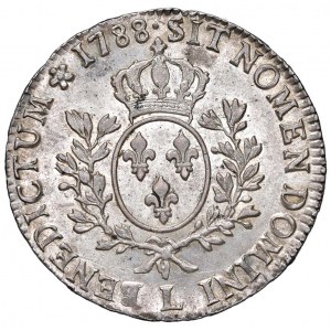 Francia - Louis XVI (1774-1793) Ecu 1788 L Bayonne - KM 564.9 Ag 29,41 g