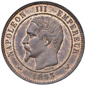 Francia - Napoleone III (1852-1870) Medaglia 1853 Dal valore di 10 Centesimi Visità a Lille - KM M...