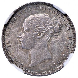 Great Britain - Victoria (1837-1901) 6 Pence 1873 - KM 751.1 Ag - In slab NGC MS 63 no. 5882478-004