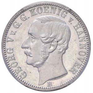 Germania - Hannover Georg V (1851-1866) 1/6 Taler 1859 B - KM 238 Jaeger 95 Ag • Minimi segnetti d...