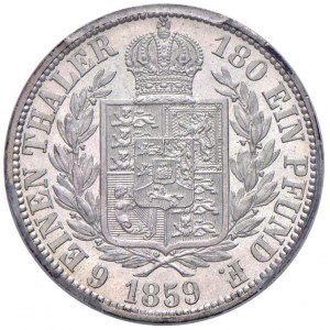 Germania - Hannover Georg V (1851-1866) 1/6 Taler 1859 B - KM 238 Jaeger 95 Ag • Minimi segnetti d...
