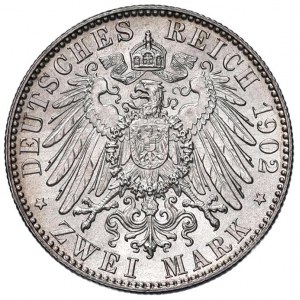 Germania - Sassonia Albert (1873-1902) 2 Marchi 1902 E - KM 1255 Jaeger 127 Ag 11,11 g