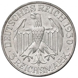 Germania - Repubblica di Weimar (1919-1933) 3 Reichsmark 1930 A Zeppelin - KM 67 Jaeger 335 Ag 14,95...