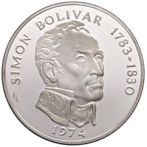 Panama - 20 Balboas 1974 150th Anniversary of Independence Simon Bolivar - KM 31 Ag (925/1000) 129...
