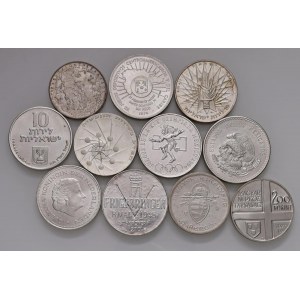 World Coins - Insieme di 11 monete mondiali. Dominicana 1 Peso1974, Grecia 30 Dracme 1963, Israele 1...