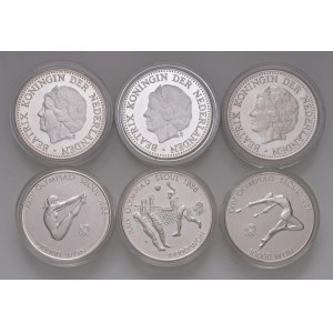 World Coins - Insieme di 6 monete. Olanda Oncia 1992 Beatrix Koningin (3), Corea del Sud 10000 Won 1...