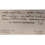 KRZYŻEWSKI Tadeusz - KSIĘGA HUMORU LWOWSKIEGO Dedykacja Autora dla R.M. Grońskiego