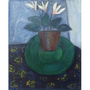 Maria Collin (ur. 1942), Kwiaty w doniczce, 2002