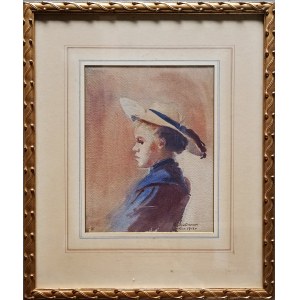 R. Pawlikowski, Portrait d'une jeune fille au chapeau, 1912