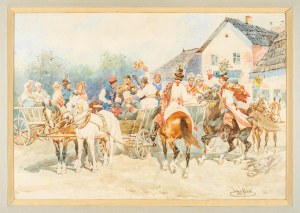Juliusz Kossak (naśladowca),, Krakowskie wesele, 1887