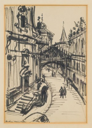 Antoni Wasilewski (1905 - 1975), Ulica Pijarska w Krakowie [Kościół xx. Pijarów i Muzeum Czartoryskich], lata 40. XX w.