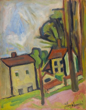 Jan Hrynkowski, Pejzaż z domami, lata 60. XX w.