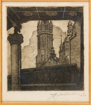Stanisław Jakubowski, Kościół Mariacki od strony Sukiennic, 1934