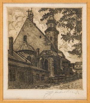Stanisław Jakubowski, Kościół św. Andrzeja od strony klasztoru Klarysek, 1934