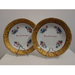 Para porcelanowych talerzy kolekcjonerskich z Limoges