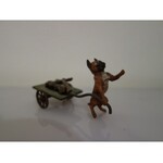 Karl Kouba, Dog pulling a wood cart (Viennese bronze), late 19th century-early 20th century.