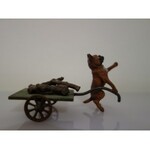 Karl Kouba, Dog pulling a wood cart (Viennese bronze), late 19th century-early 20th century.