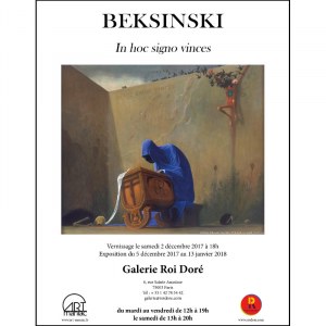 Plakat z wystawy Beksiński, In hoc signo vinces, Paryż 2017/2018