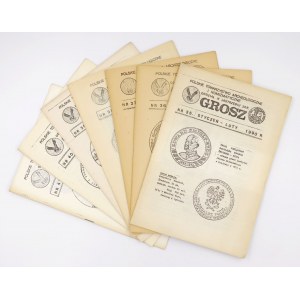 GROSZ, rocznik 1990 (kompletny): nr 35 (I-II), nr 36 (III), nr 37 (IV-V), nr 38 (VI), nr 39 (VII-VIII), nr 40 (IX-X), nr 41 (XI-XII)