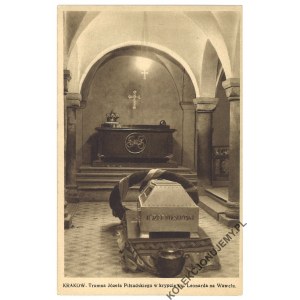 [JÓZEF PIŁSUDSKI] Kraków. Trumna Józefa Piłsudskiego w krypcie św. Leonarda na Wawelu w Krakowie. Wyd. Polonia, Kraków