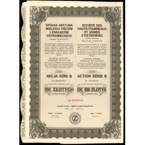 Poland, set of 5 x 1 shares for 100 zlotys, Warsaw