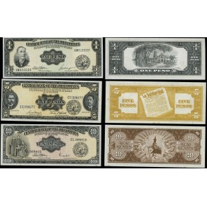 Filipiny, zestaw: 1, 5, 10, 20, 50 pesos, 1949