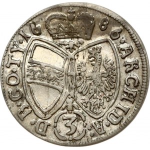 Austria 3 Kreuzer 1686 Hall