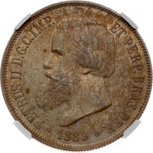 Brazil 2000 Reis 1889 NGC MS 61