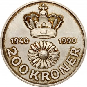 Denmark 200 Kroner ND (1990) LG Queen's 50th Birthday