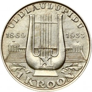 Estland 1 Kroon 1933 10. Nationales Liederfest