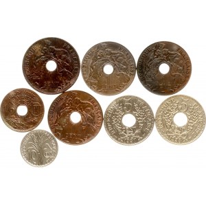 Französisch Indochina ½ Cent - 10 Cent 1903-1939 Posten von 8 Stück