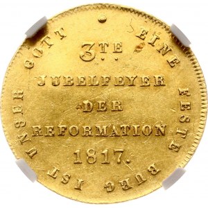 Germany Frankfurt Ducat 1817 Tricentenary of the Reformation NGC UNC DETAILS