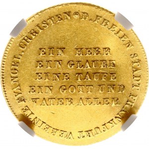 Germany Frankfurt Ducat 1817 Tricentenary of the Reformation NGC UNC DETAILS
