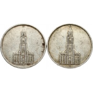 5 Reichsmark 1935 A & 1935 D Lot of 2 Coins