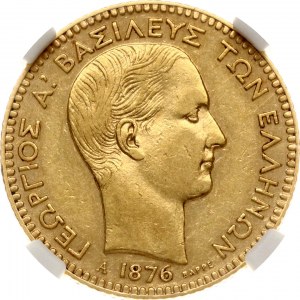 Greece 20 Drachmai 1876 A NGC AU 53