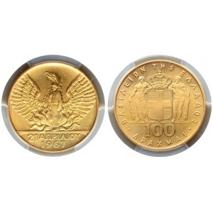 Greece 100 Drachmai 1967 (1970) PCGS MS 67