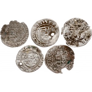 Hungary Denar 1552-1630 Lot of 5 coins