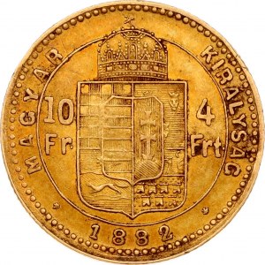 Hungary 10 Francs / 4 Forint 1882 KB